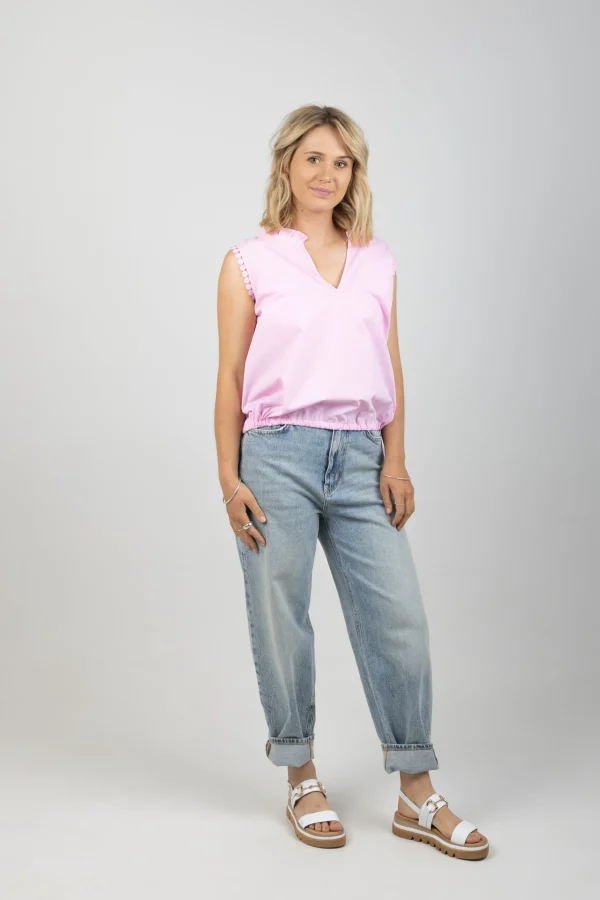 Shirts & Tops-HAVEN ADELFIA TIE TOP CAMEO