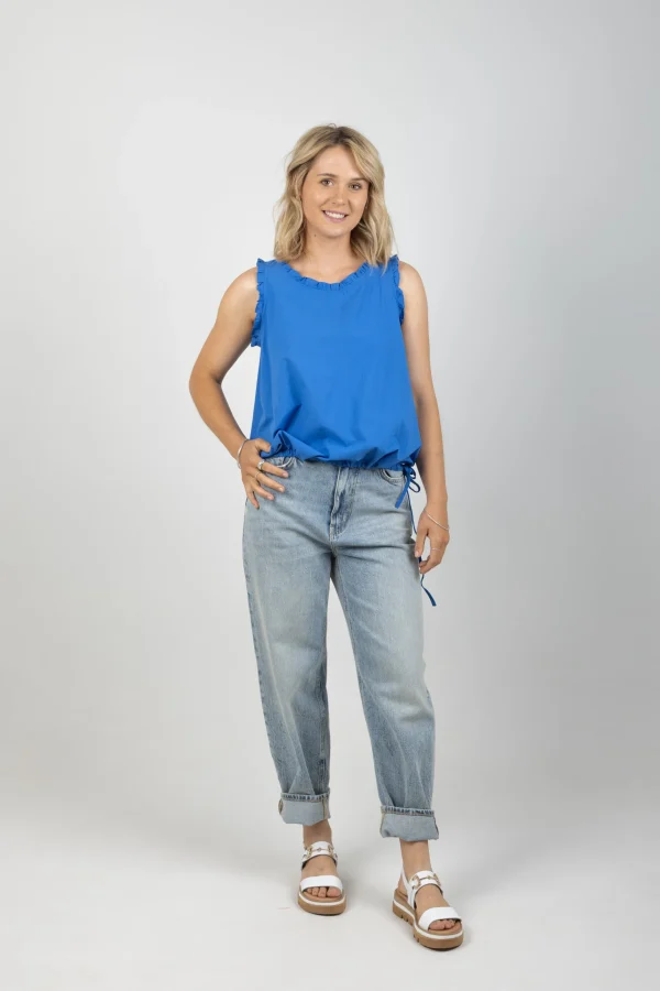 Tees & Tanks-HAVEN ADELFIA TIE TOP COBALT