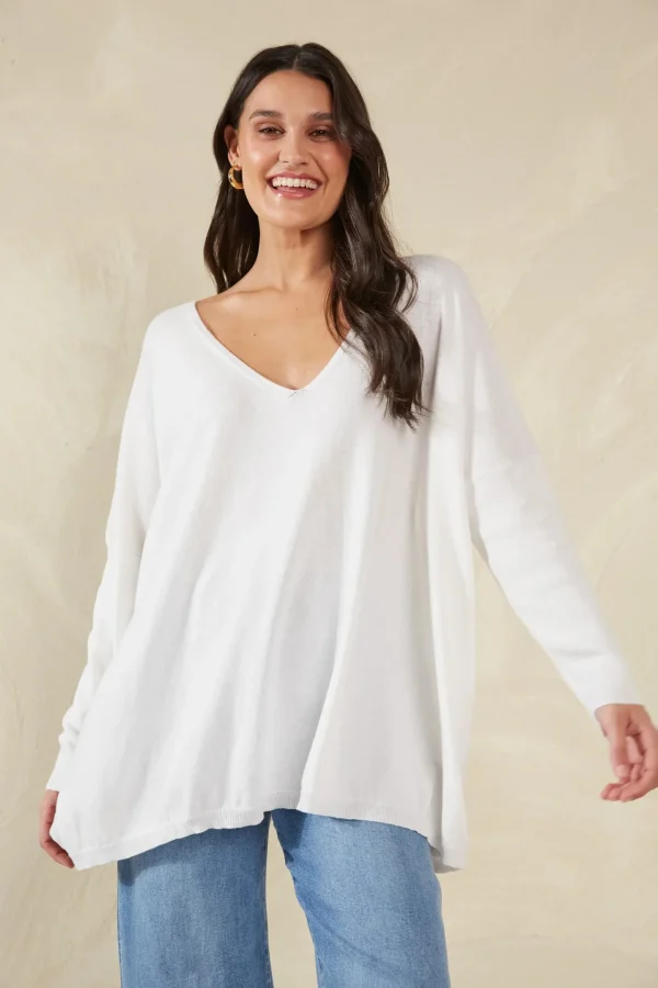 Sweaters & Knitwear-HAVEN FLORENCE KNIT BIANCO
