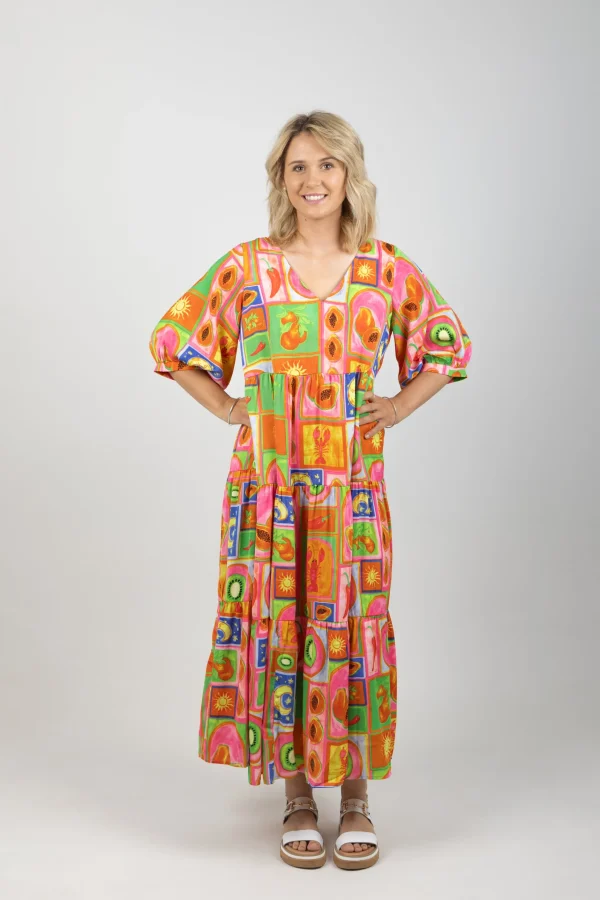 Dresses-HAVEN PORTOFINO TIERED MAXI SPRITZ