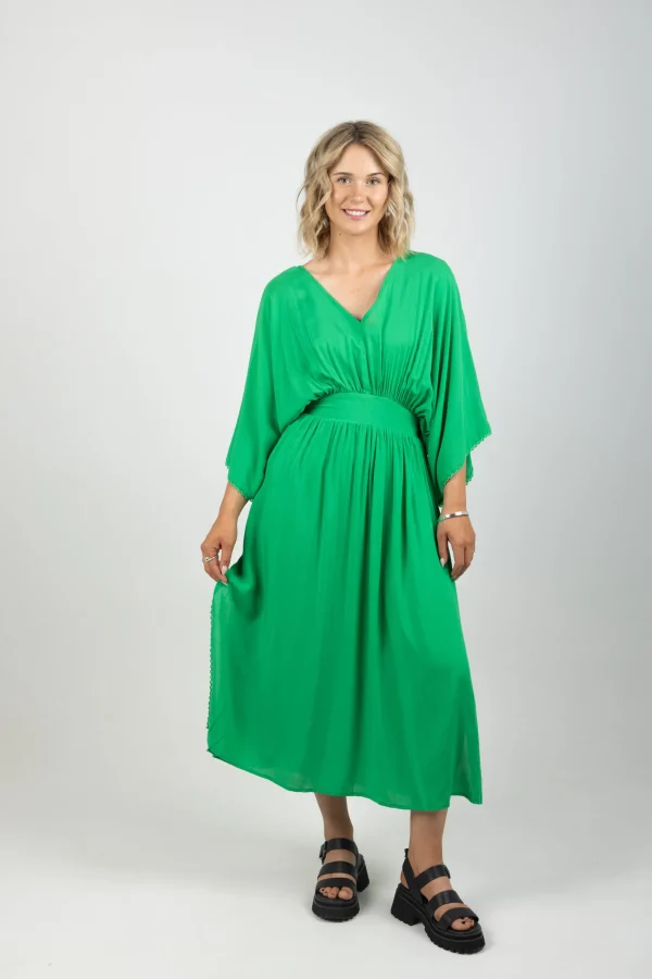 Dresses-HAVEN SUVA BATWING MAXI CLOVER