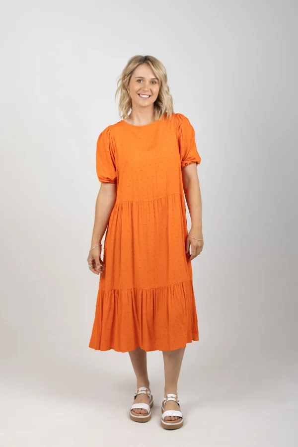 Dresses-HAVEN ZANZIBAR TIERED MAXI TANGELO