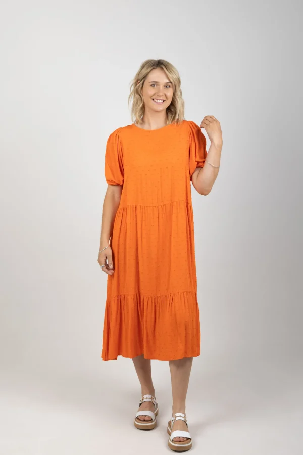 Dresses-HAVEN ZANZIBAR TIERED MAXI TANGELO