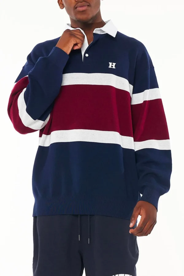 Sweaters & Knitwear-HUFFER 3 BALLER GRAND RUGBY - NAVY