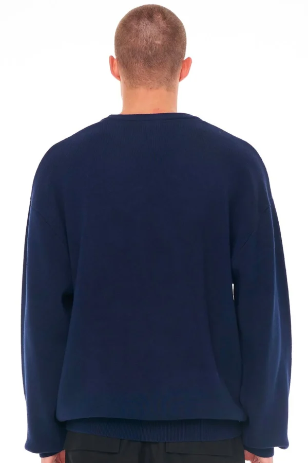 Sweaters & Knitwear-HUFFER 3 BALLER TRUE KNIT CREW NAVY