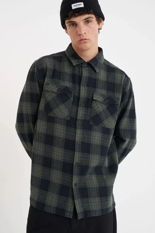 Shirts-HUFFER 9 TO 5 CHECK SHACKET CYPRESS