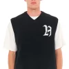 Sweaters & Knitwear-HUFFER ANGLO KNIT VEST BLACK