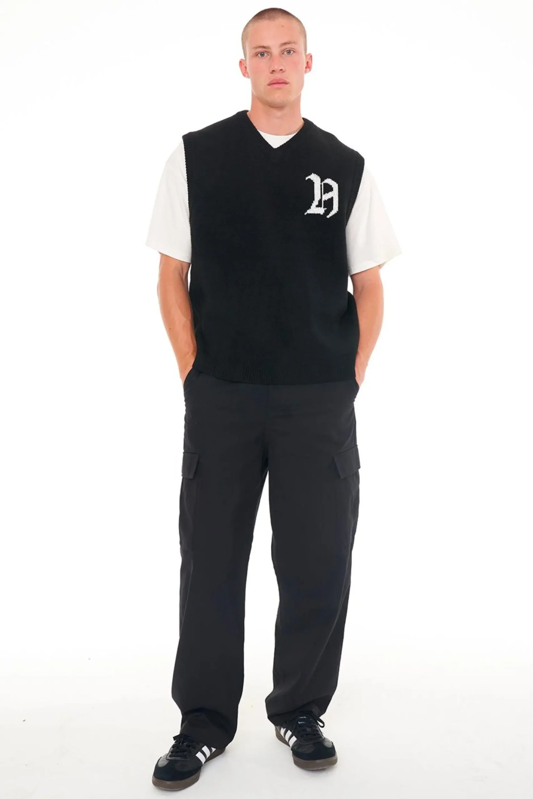 huffer_anglo_knit_vest_bl_4.webp Sweaters & Knitwear-HUFFER ANGLO KNIT VEST BLACK