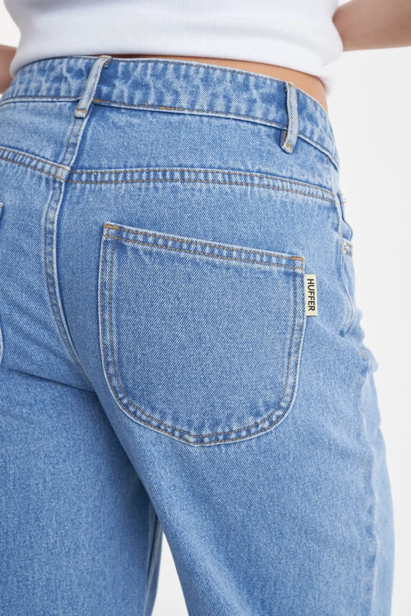 Denim-HUFFER BAGGY DENIM JEAN MID WASH