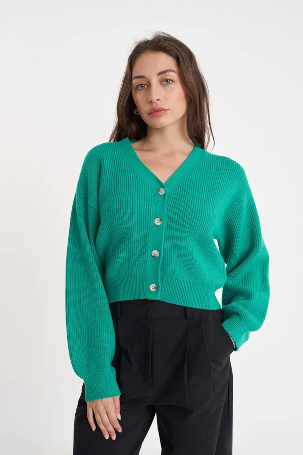 Sweaters & Knitwear-HUFFER BELLA KNIT CARDIGAN CLOVER