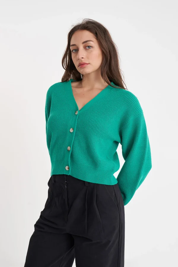 Sweaters & Knitwear-HUFFER BELLA KNIT CARDIGAN CLOVER