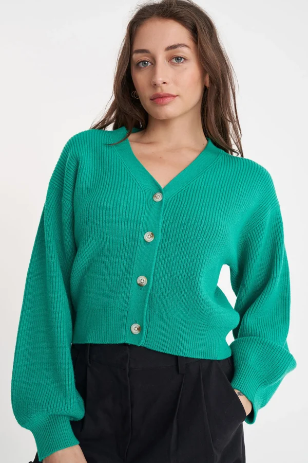 Sweaters & Knitwear-HUFFER BELLA KNIT CARDIGAN CLOVER