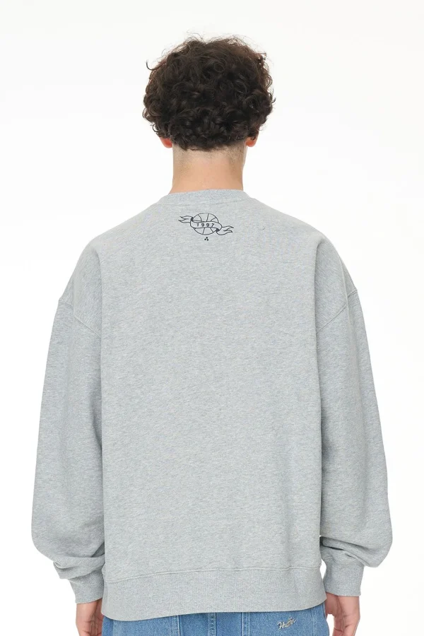 Sweaters & Knitwear-HUFFER BLOCK CREW 350 POST UP / GREY MARLE