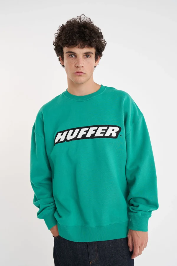 Sweaters & Knitwear-HUFFER BLOCK CREW 350 SLANTED CLOVER
