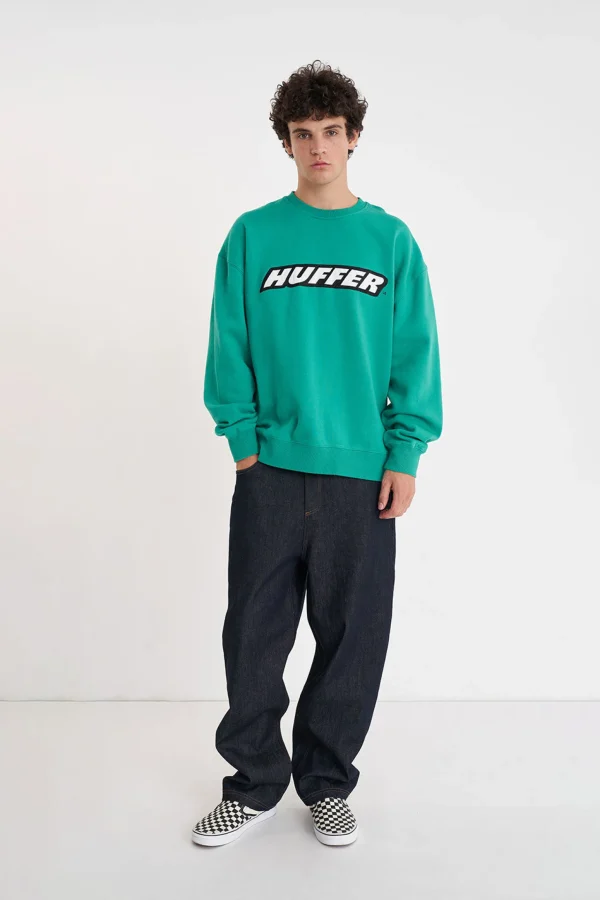 Sweaters & Knitwear-HUFFER BLOCK CREW 350 SLANTED CLOVER