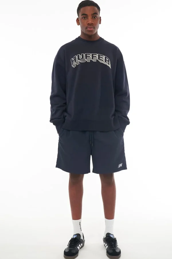 Sweaters & Knitwear-HUFFER BLOCK CREW 350/DEUCE - NAVY