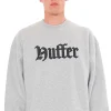 Sweaters & Knitwear-HUFFER BLOCK CREW 450/ROYAL GREY MARLE
