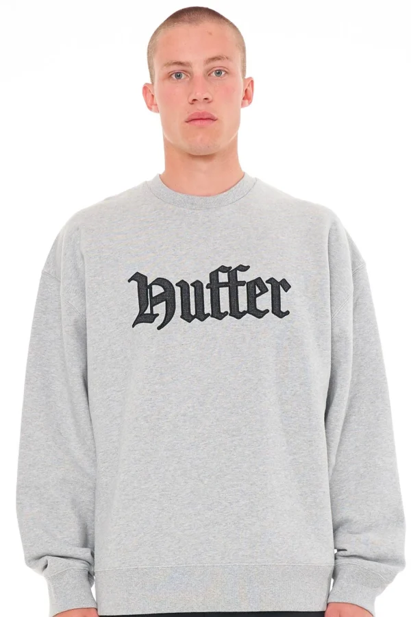 Sweaters & Knitwear-HUFFER BLOCK CREW 450/ROYAL GREY MARLE