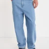 Denim-HUFFER BLOCK DENIM EMB PANT OLDE BLUE WASH