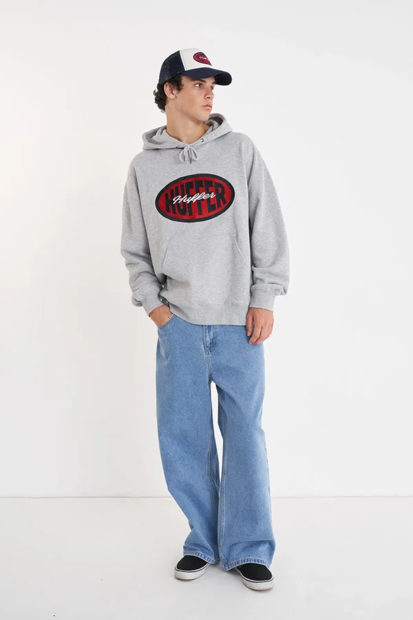 Sweaters & Knitwear-HUFFER BLOCK HOOD 350 FINALS GREY MARLE