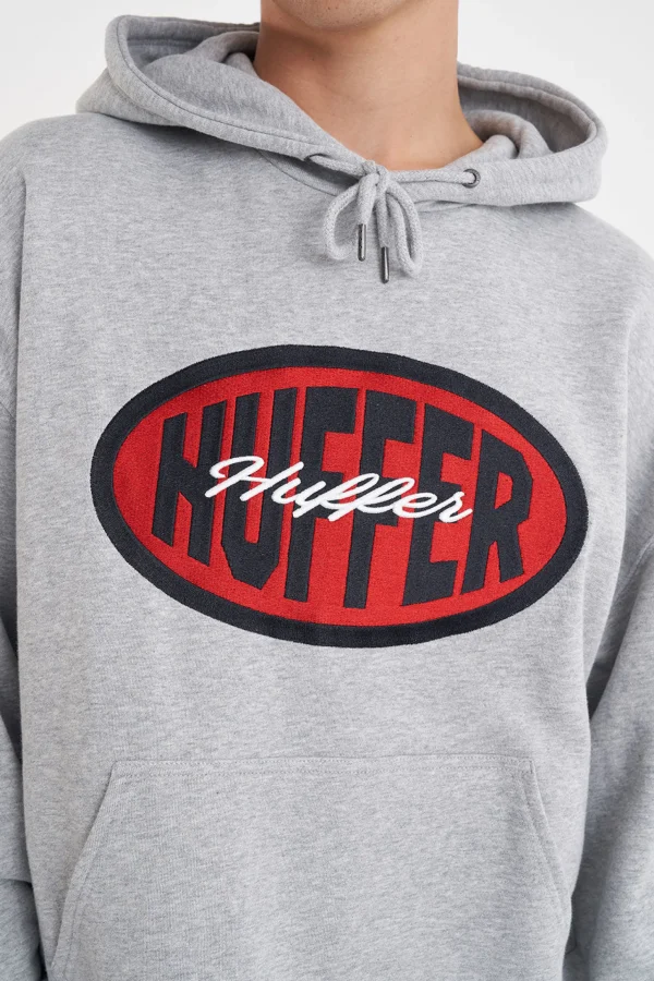 Sweaters & Knitwear-HUFFER BLOCK HOOD 350 FINALS GREY MARLE