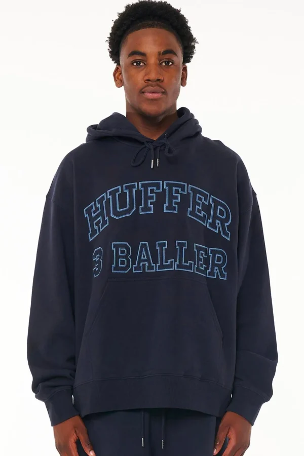 Sweaters & Knitwear-HUFFER BLOCK HOOD 350/ENCORE - NAVY