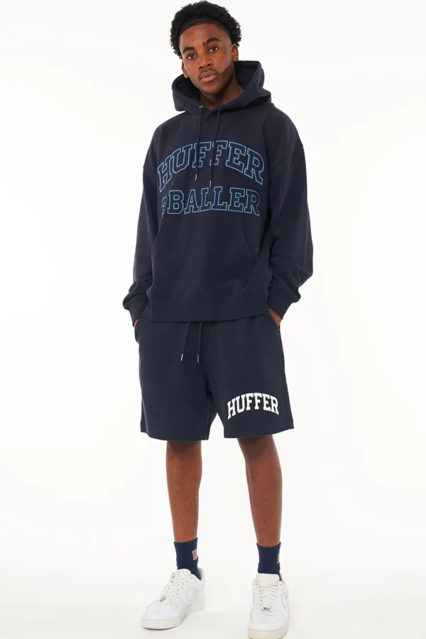 Sweaters & Knitwear-HUFFER BLOCK HOOD 350/ENCORE - NAVY