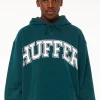 Sweaters & Knitwear-HUFFER BLOCK HOOD 350/OUTLINED - EMERALD