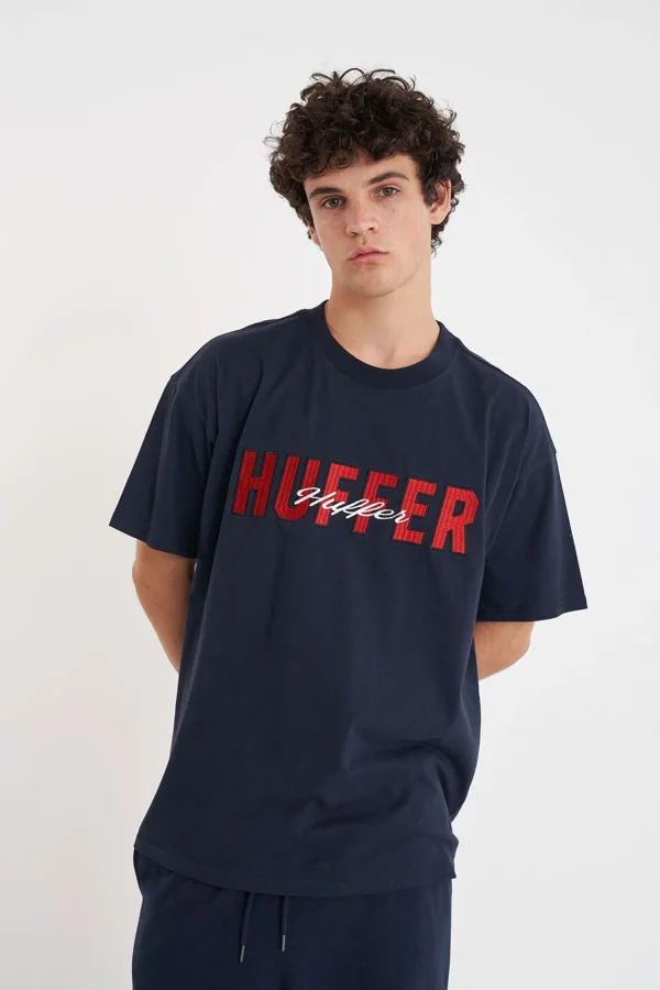 Tees & Tanks-HUFFER BLOCK TEE 220 TIEBREAKER MIDNIGHT