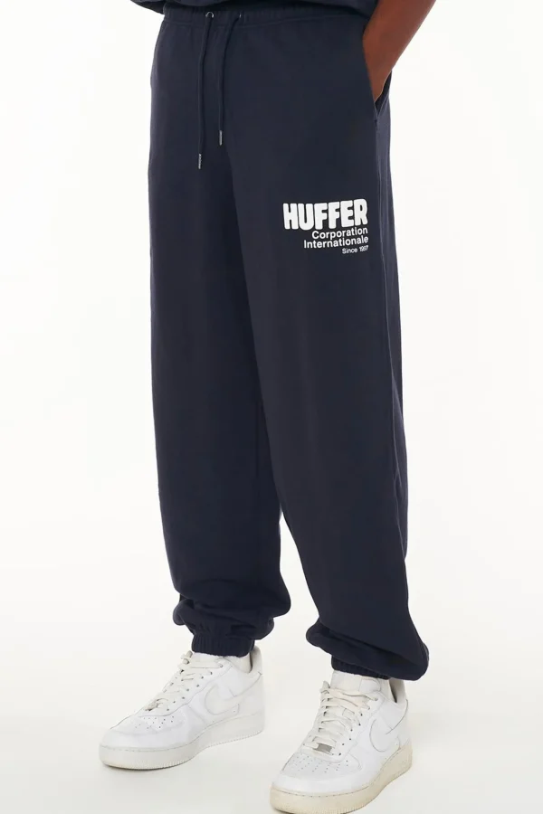 Pants-HUFFER BLOCK TRACKPANT 350/GLOBE - NAVY