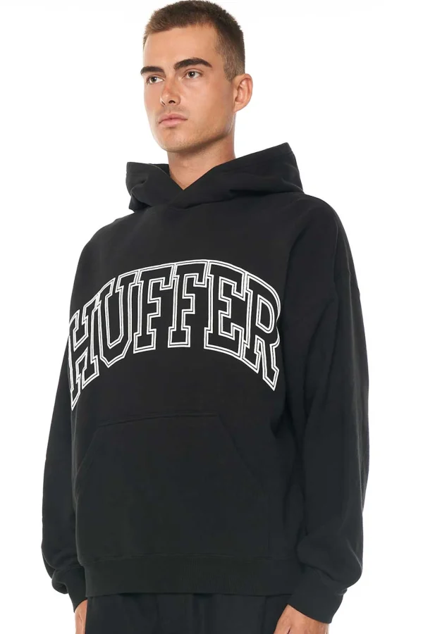 Sweaters & Knitwear-HUFFER BOX HOOD 450 LINED OUT WASHED BLACK