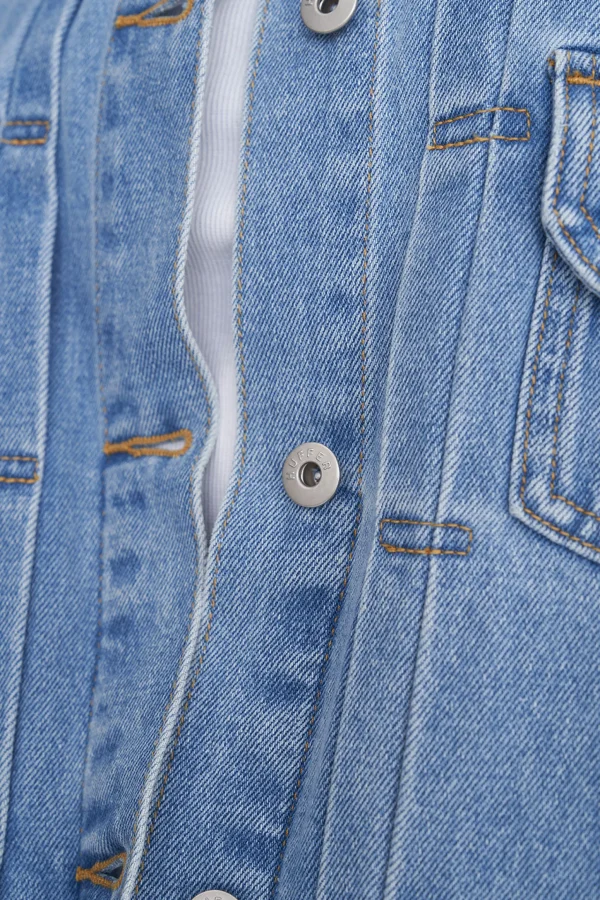 Coats & Jackets-HUFFER BOXY DENIM JACKET MID WASH