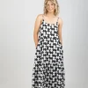 Dresses-HUFFER CASA RESORT DRESS BLACK/WHITE