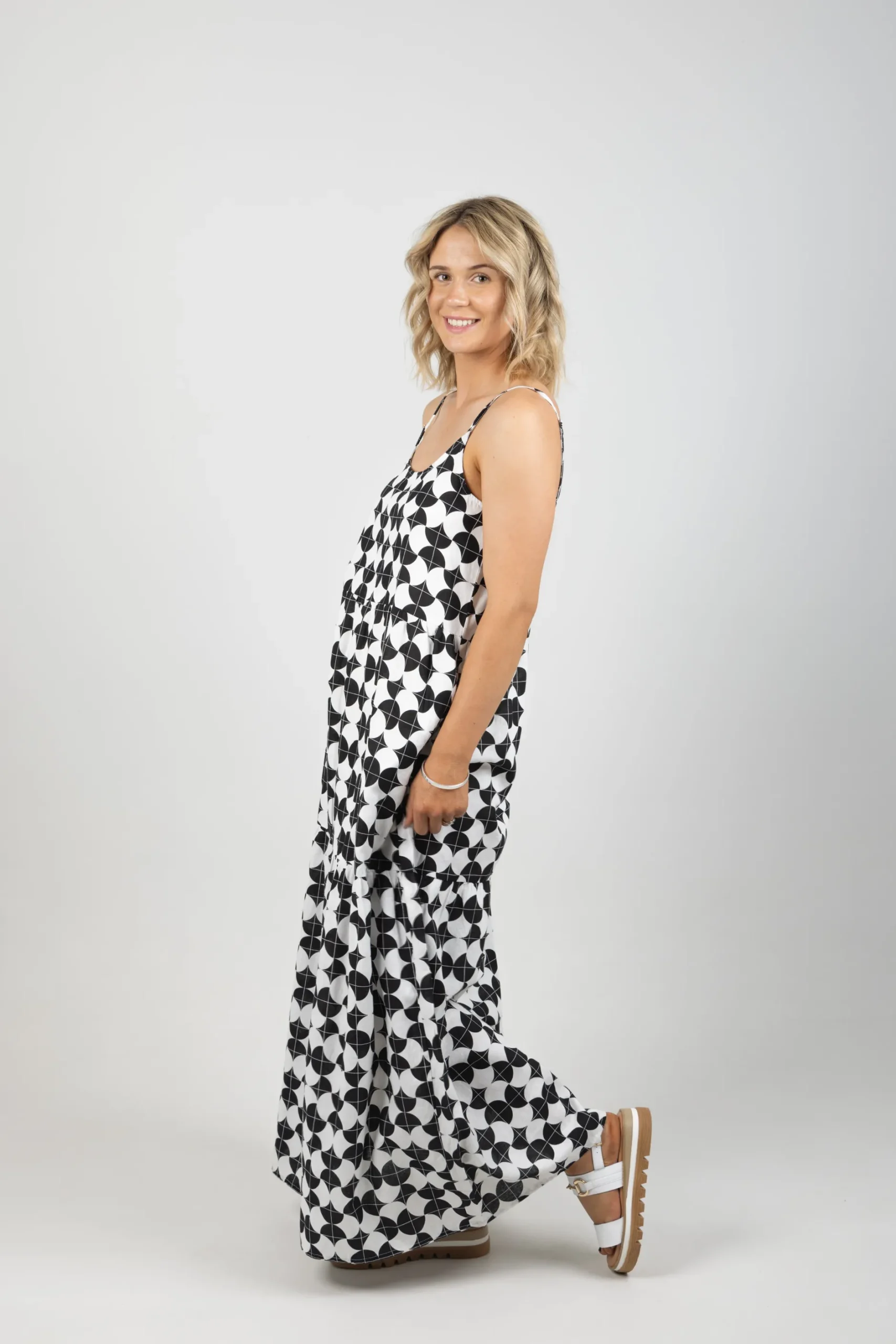 huffer_casa_resort_dress__3.webp Dresses-HUFFER CASA RESORT DRESS BLACK/WHITE