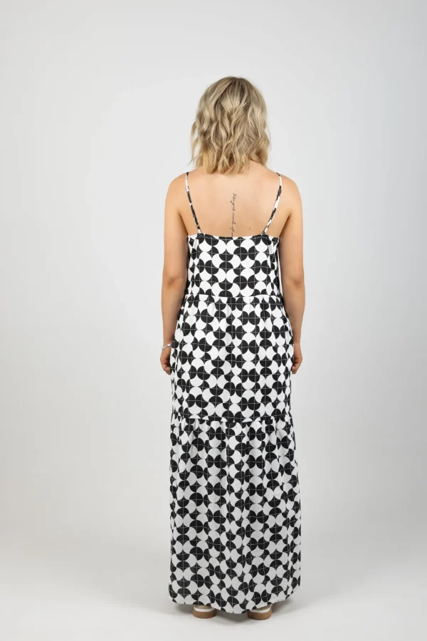 Dresses-HUFFER CASA RESORT DRESS BLACK/WHITE