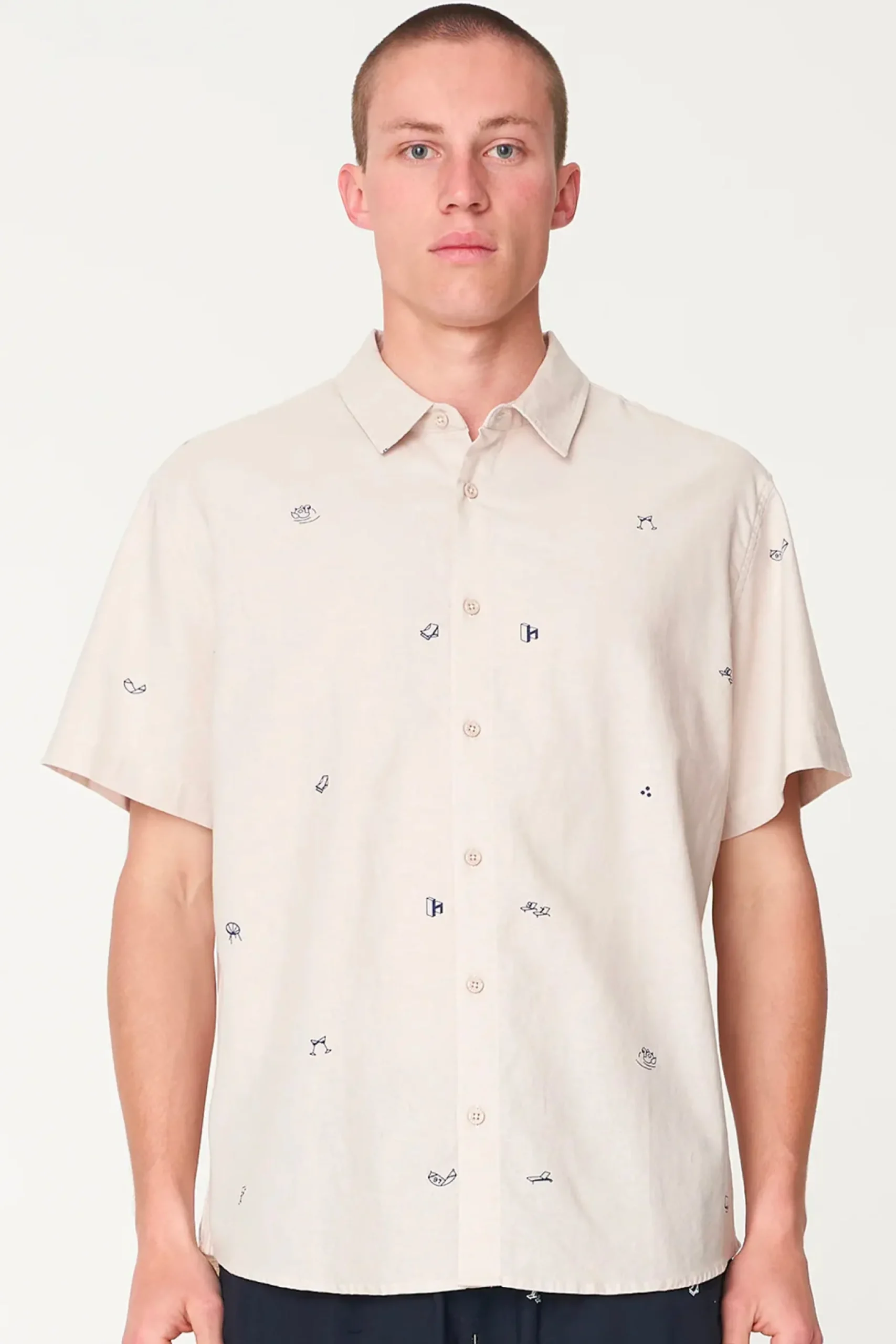 huffer_cheers_ss_og_shirt_0.webp Shirts-HUFFER CHEERS SS OG SHIRT - DUNE/NAVY