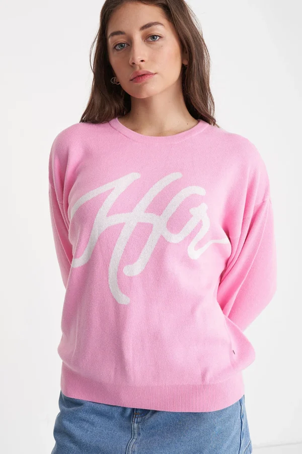 Sweaters & Knitwear-HUFFER GIRLFRIEND INTARSIA KNIT BON BON