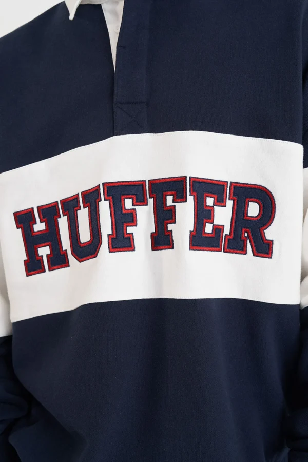 Sweaters & Knitwear-HUFFER GRAND RUGBY CREW MIDNIGHT