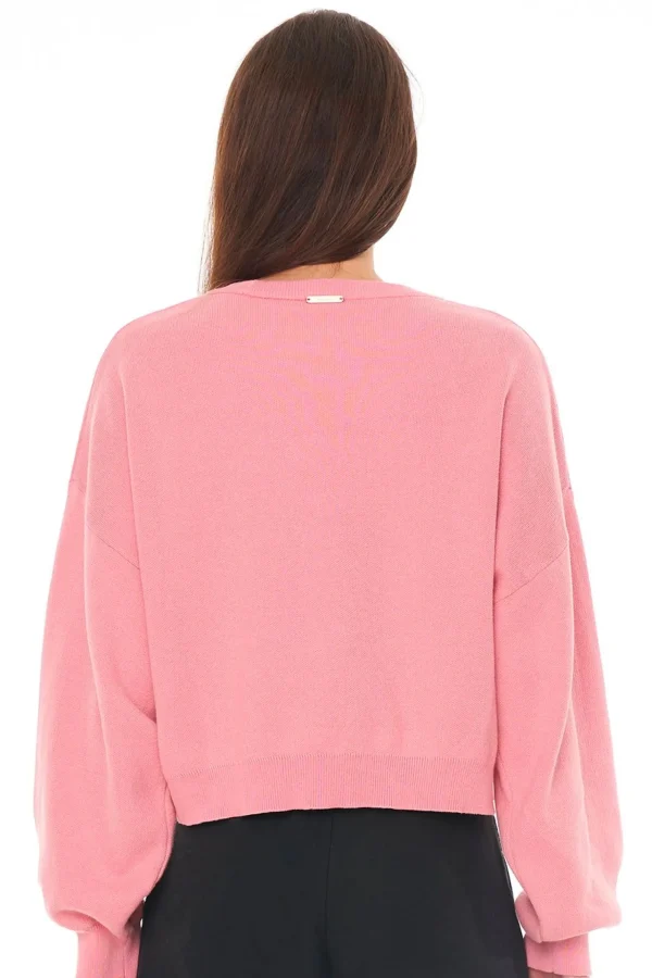 Sweaters & Knitwear-HUFFER HORIZON CROP KNIT - DEEP PINK