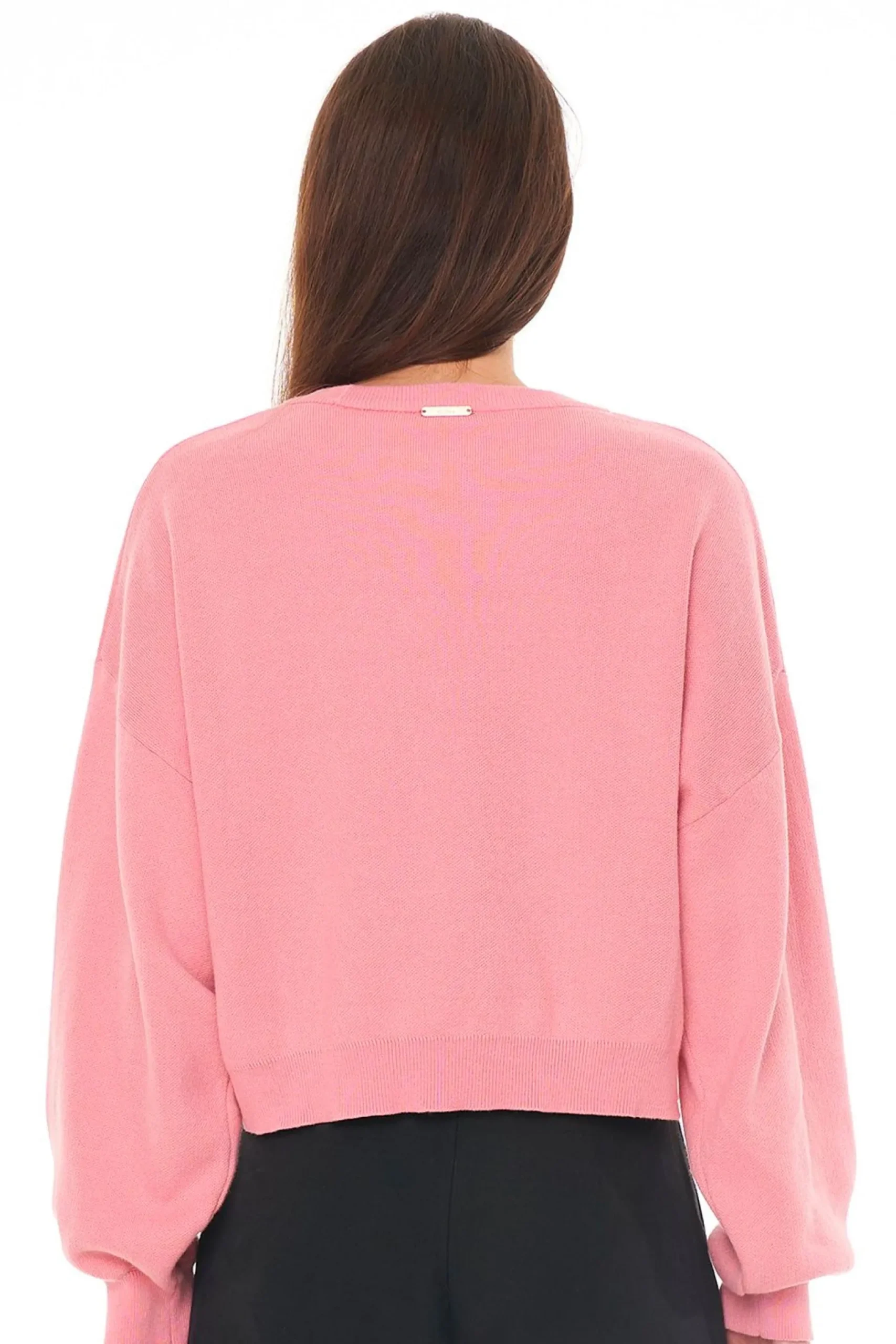 huffer_horizon_crop_knit__2.webp Sweaters & Knitwear-HUFFER HORIZON CROP KNIT - DEEP PINK