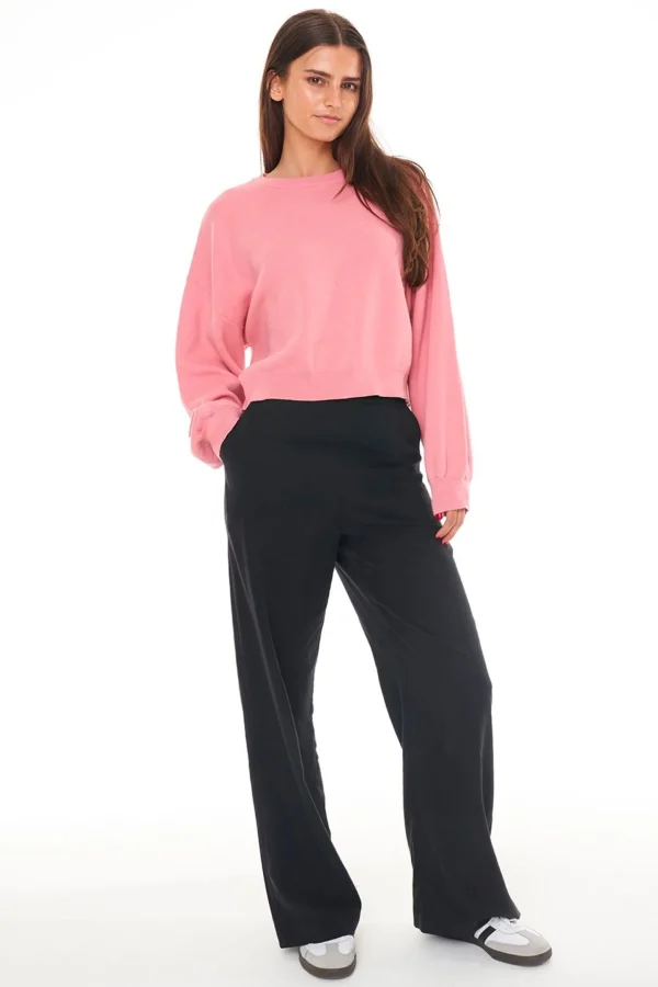Sweaters & Knitwear-HUFFER HORIZON CROP KNIT - DEEP PINK