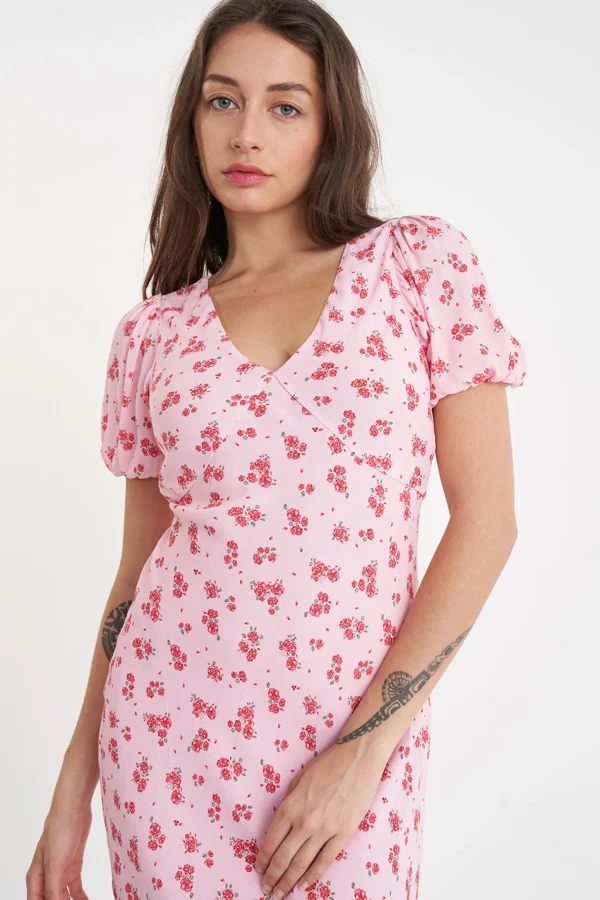 Dresses-HUFFER LA ROSA CLEO MIDI DRESS BLUSH FLORAL
