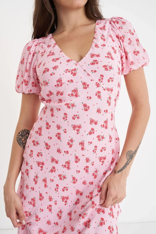 Dresses-HUFFER LA ROSA CLEO MIDI DRESS BLUSH FLORAL