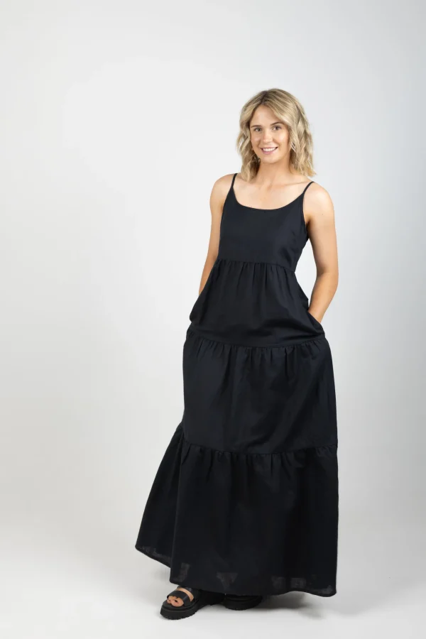 Dresses-HUFFER LIN-IN RESORT DRESS BLACK
