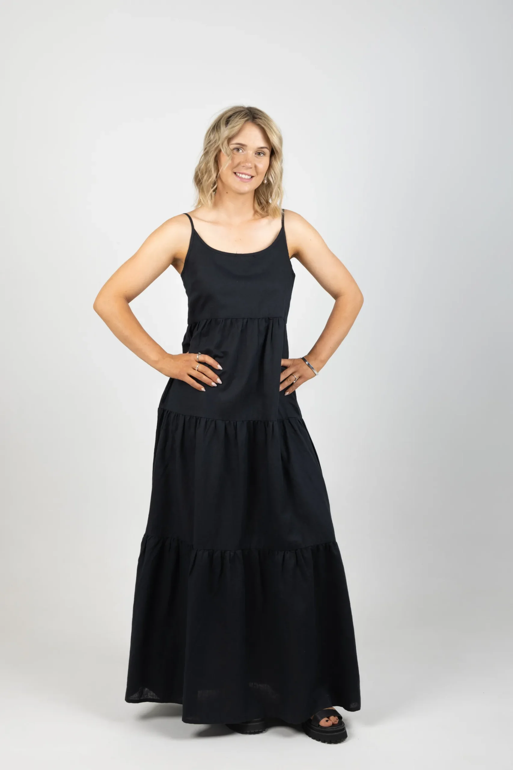 huffer_linin_resort_dress_5.webp Dresses-HUFFER LIN-IN RESORT DRESS BLACK