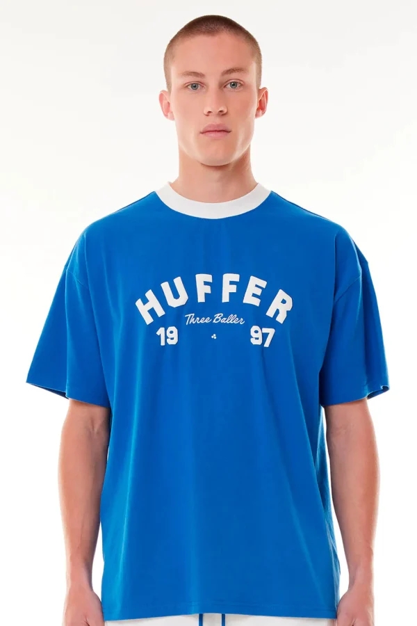 Tees & Tanks-HUFFER MENS BOX FREE TEE/3B - ACRID BLUE