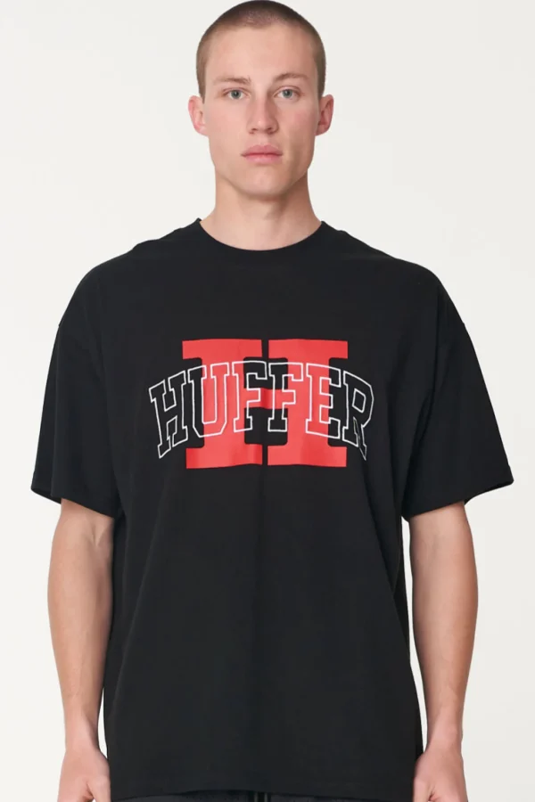 Tees & Tanks-HUFFER MENS BOX FREE TEE/3B H - BLACK