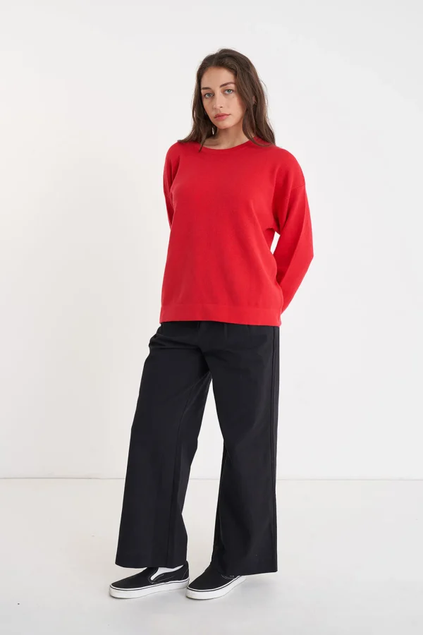 Sweaters & Knitwear-HUFFER NEVE CREW CHERRY