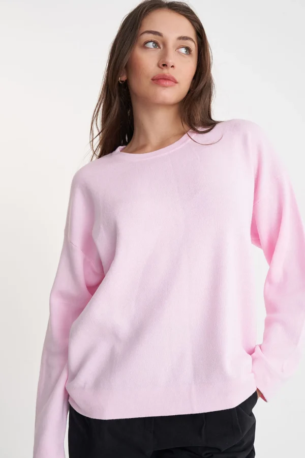 Sweaters & Knitwear-HUFFER NEVE CREW PALE ROSE