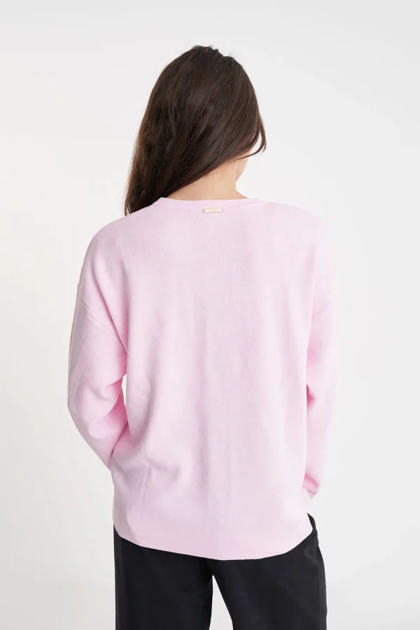 Sweaters & Knitwear-HUFFER NEVE CREW PALE ROSE